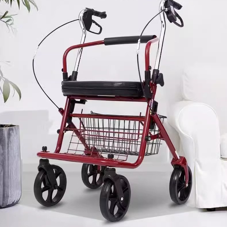 座面付き折りたたみ式買い物かご付きシルバーカー