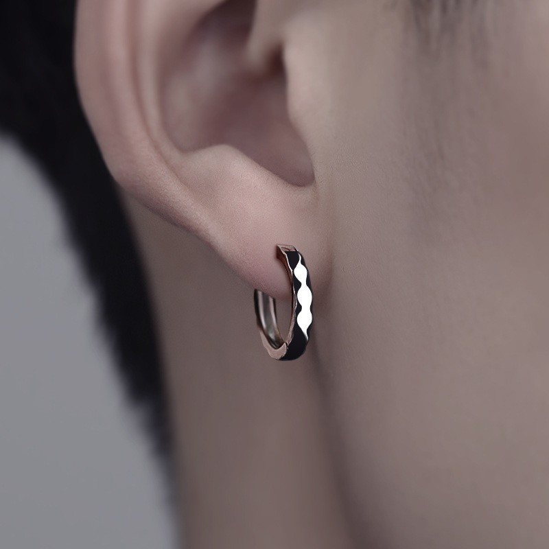 シルバーアクセサリー 幾何学フープピアス