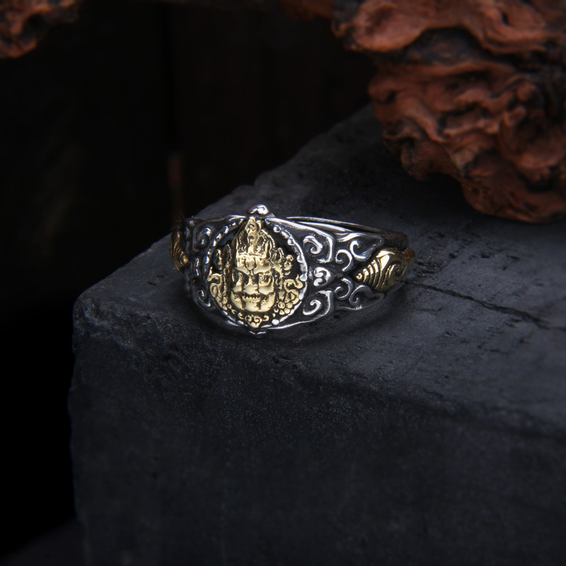 シルバーアクセサリー 禅炎装飾彫刻リング