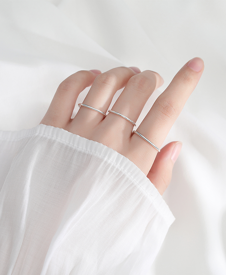 シルバーアクセサリー シンプル二連風細身リング
