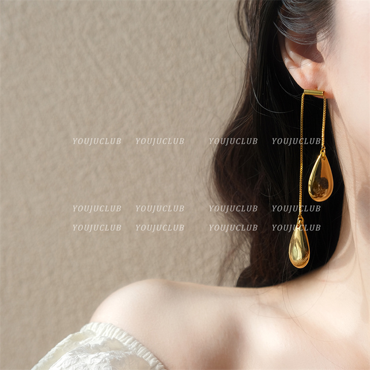 シルバーアクセサリー 水滴モチーフ シンプル ライン ピアス