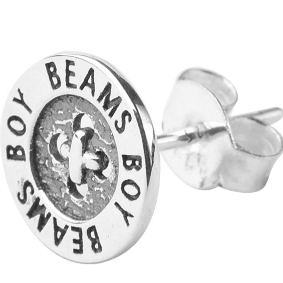 シルバーアクセサリー 円形ボタンモチーフピアス