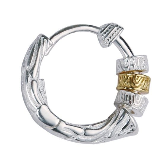 シルバーアクセサリー 彫刻模様のフープピアス