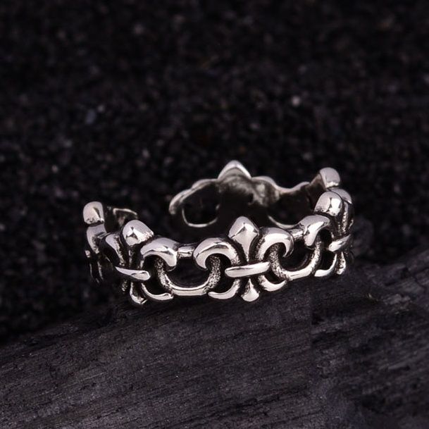 シルバーアクセサリー 百合紋章の輪