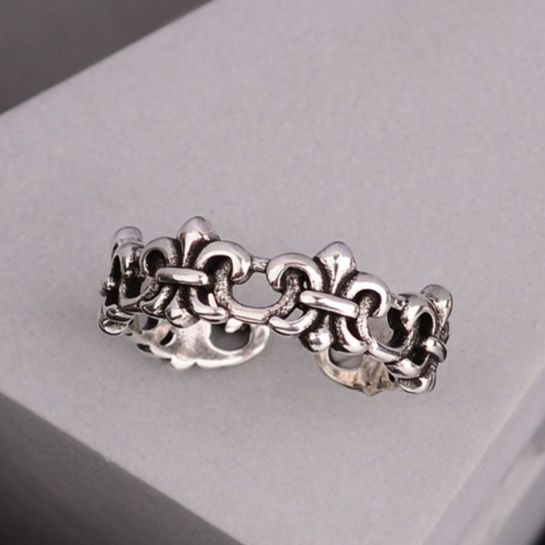 シルバーアクセサリー 百合紋章の輪