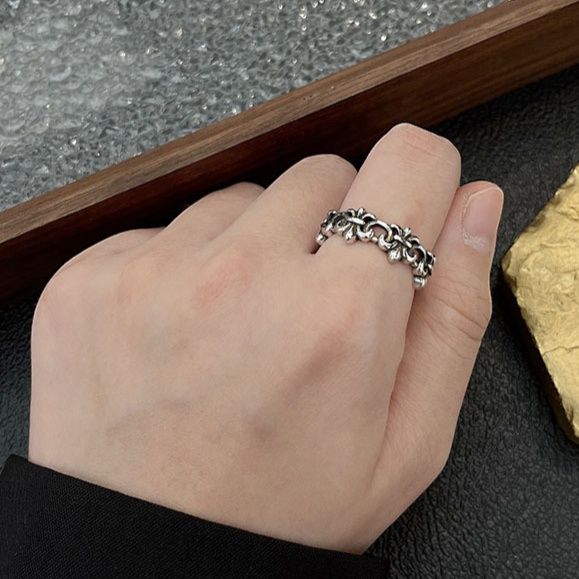 シルバーアクセサリー 百合紋章の輪