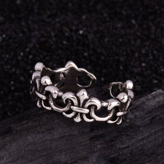 シルバーアクセサリー 百合紋章の輪