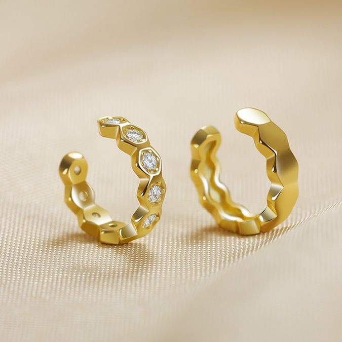 シルバーアクセサリー 二連輝石 耳飾り