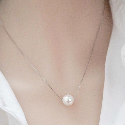 シルバーアクセサリー 一粒真珠のしずくネックレス