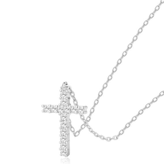 シルバーアクセサリー 輝きの十字架 ペンダントネックレス