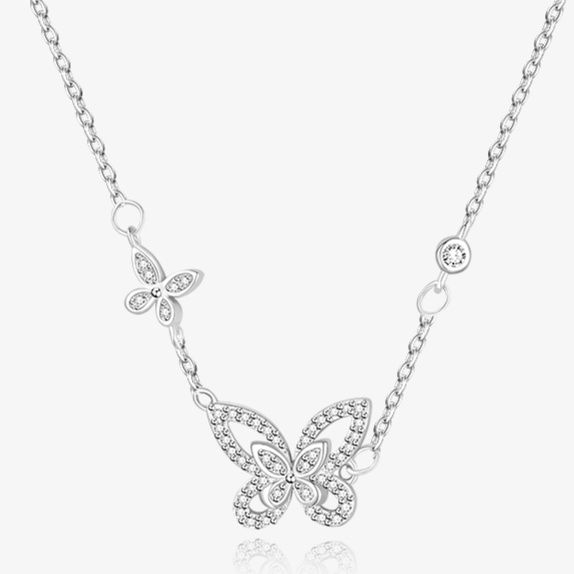 シルバーアクセサリー 優雅な蝶のささやき ネックレス