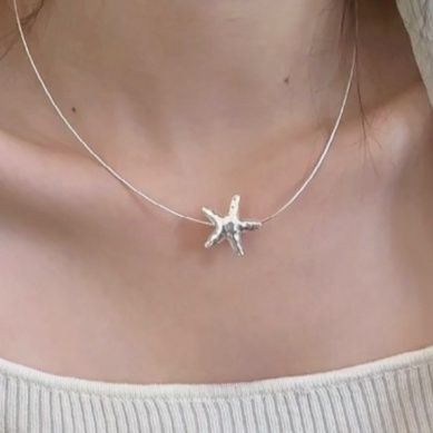 シルバーアクセサリー 海の星 ひと粒ネックレス