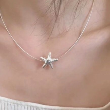 シルバーアクセサリー 海の星 ひと粒ネックレス
