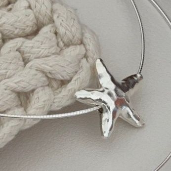 シルバーアクセサリー 海の星 ひと粒ネックレス