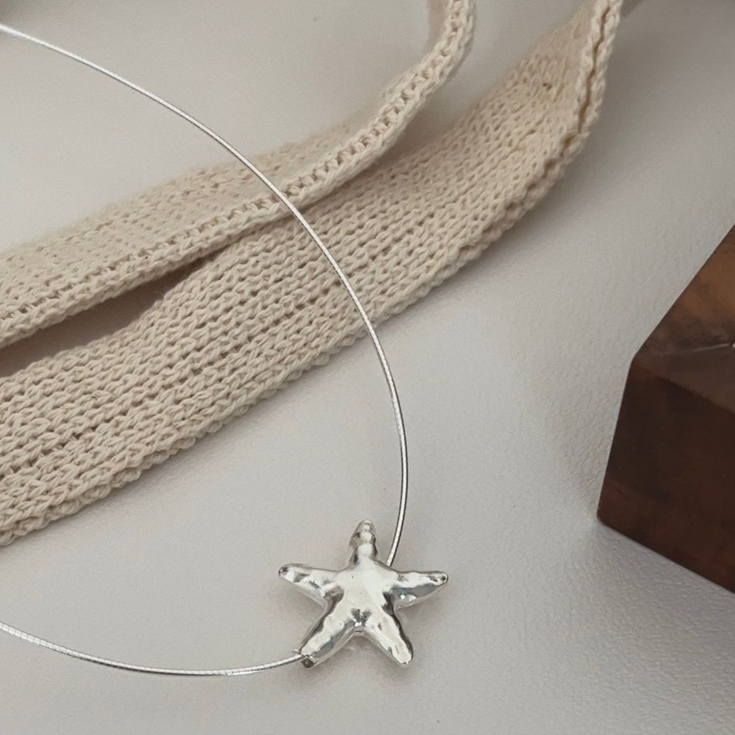 シルバーアクセサリー 海の星 ひと粒ネックレス