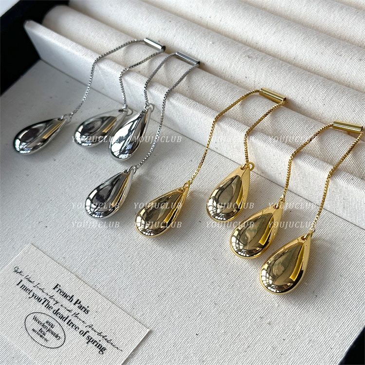 シルバーアクセサリー 水滴モチーフ シンプル ライン ピアス