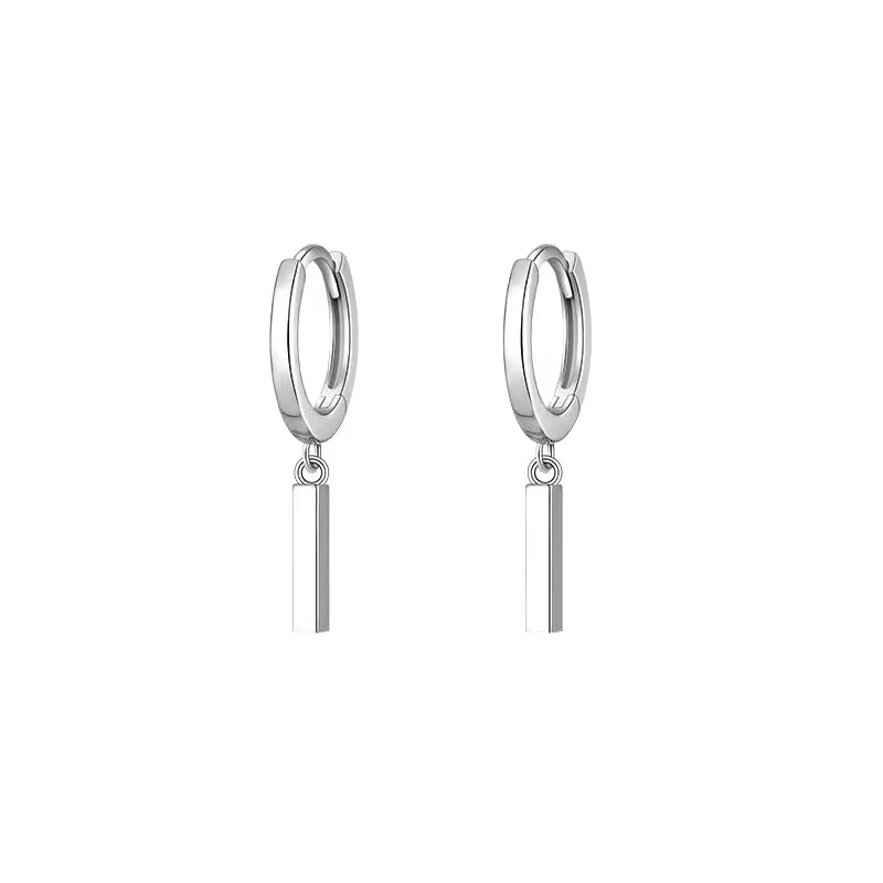 シルバーアクセサリー 縦棒フープピアス