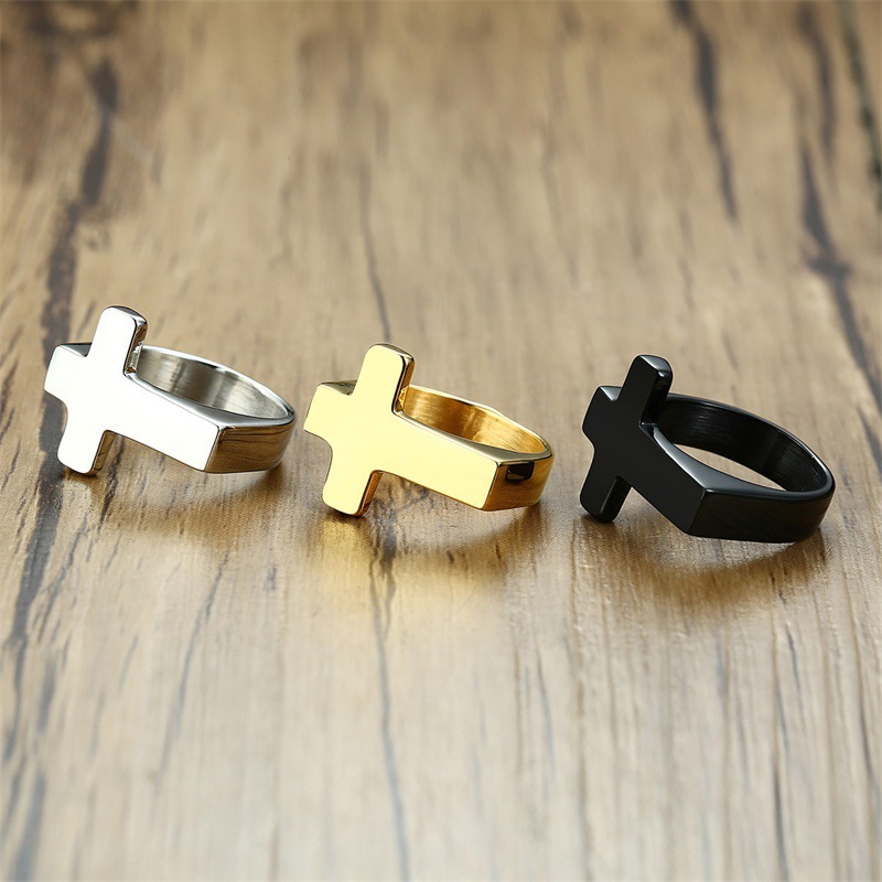 シルバーアクセサリー 十字架デザイン シンプル指輪