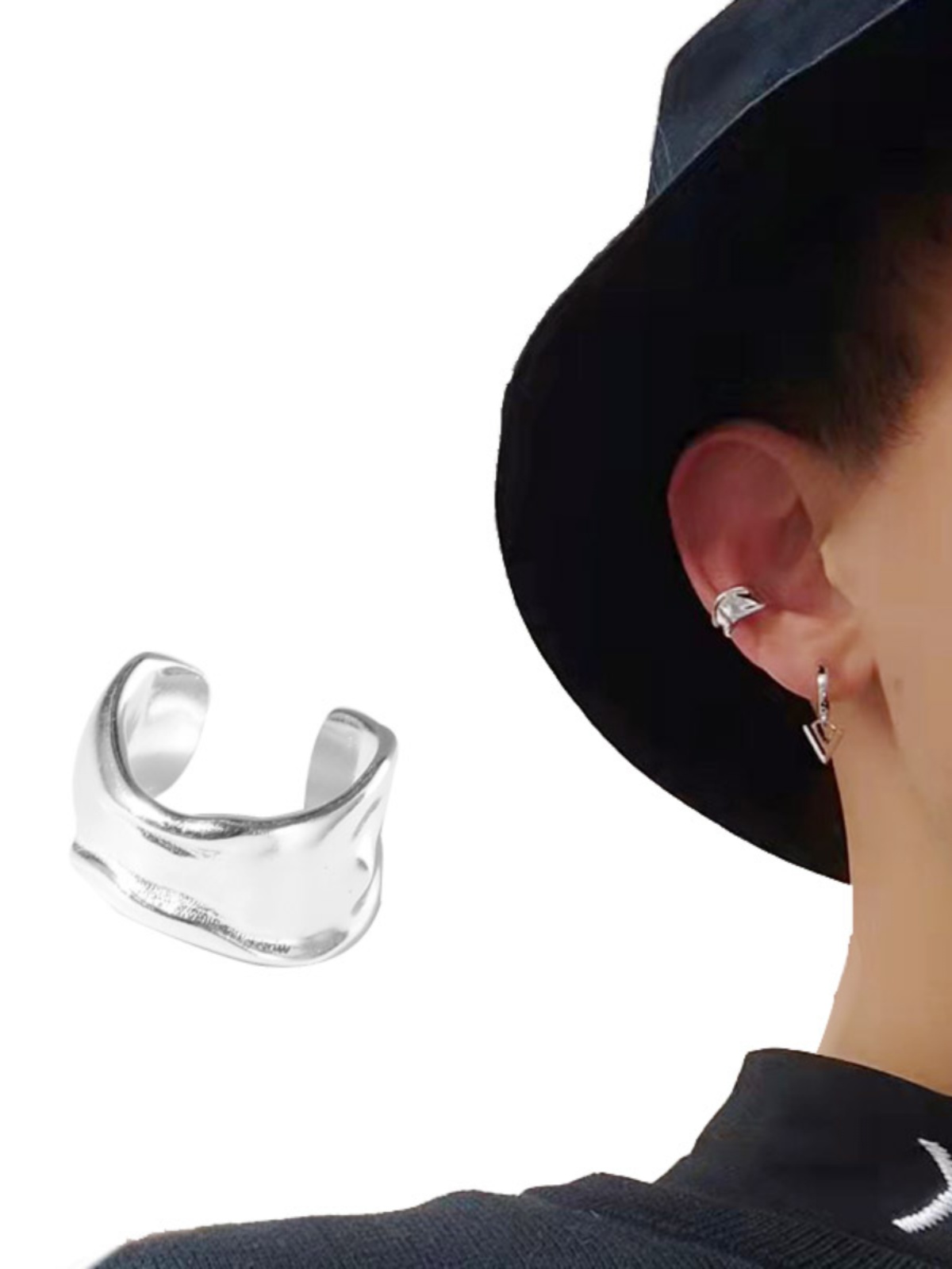 シルバーアクセサリー 波紋のようなイヤーカフ