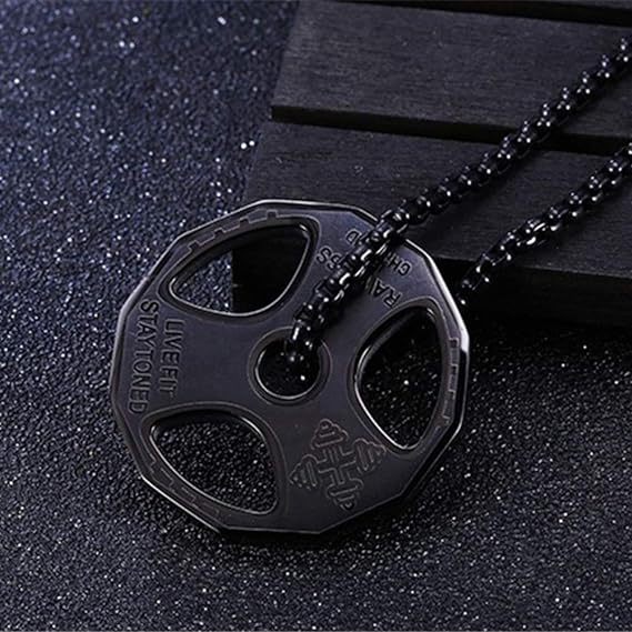 シルバーアクセサリー プレート型バーベルネックレス