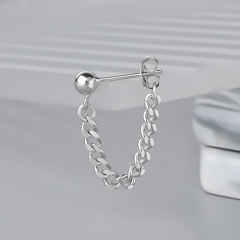 シルバーアクセサリー シンプル喜平チェーンピアス
