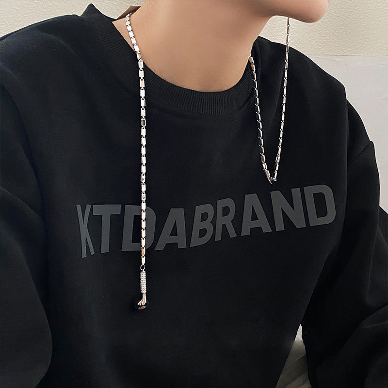 シルバーアクセサリー 銀色ロングネックレス レディース チェーン ペンダント 上品