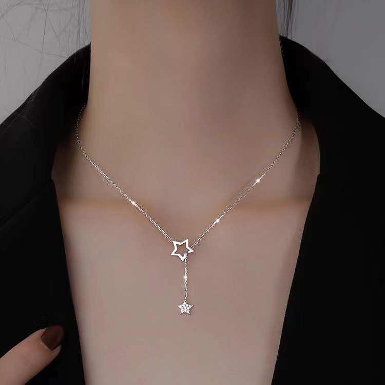 シルバーアクセサリー 星の雫 ラリエットネックレス