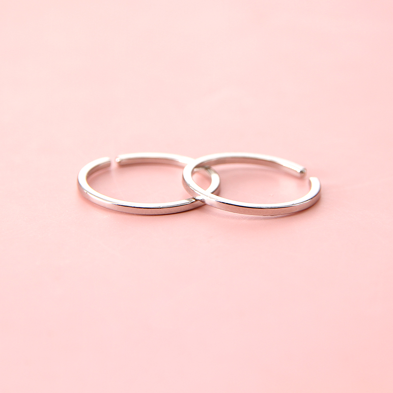 シルバーアクセサリー 極細シンプル二連リング