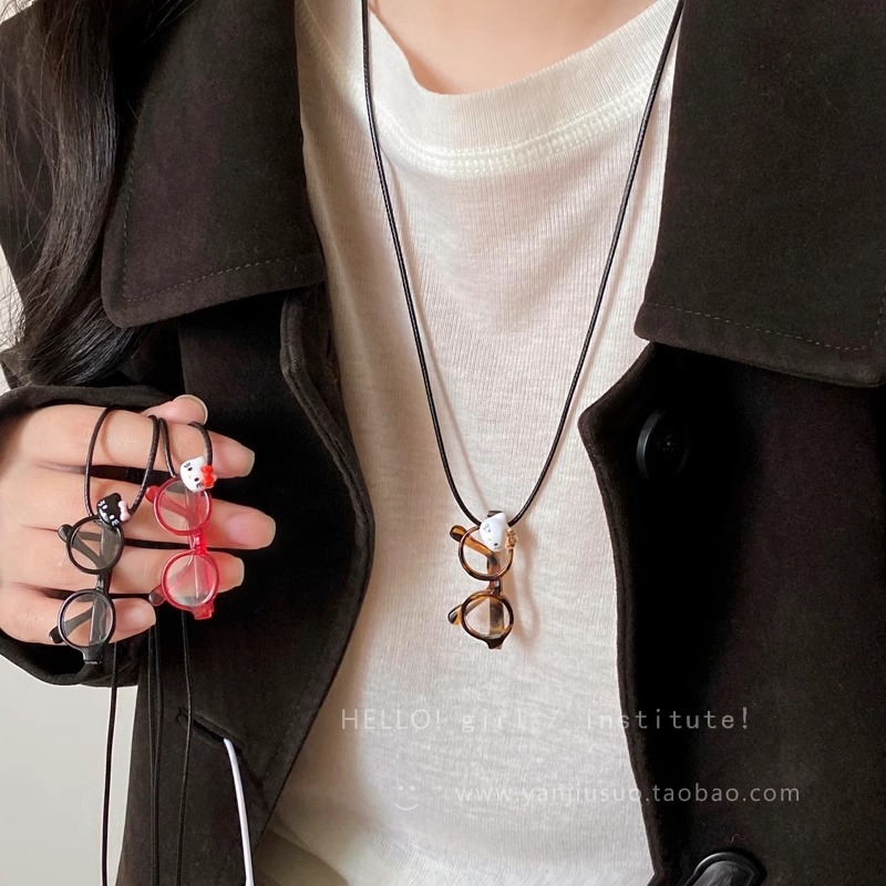 シルバーアクセサリー ミニチュア眼鏡モチーフネックレス