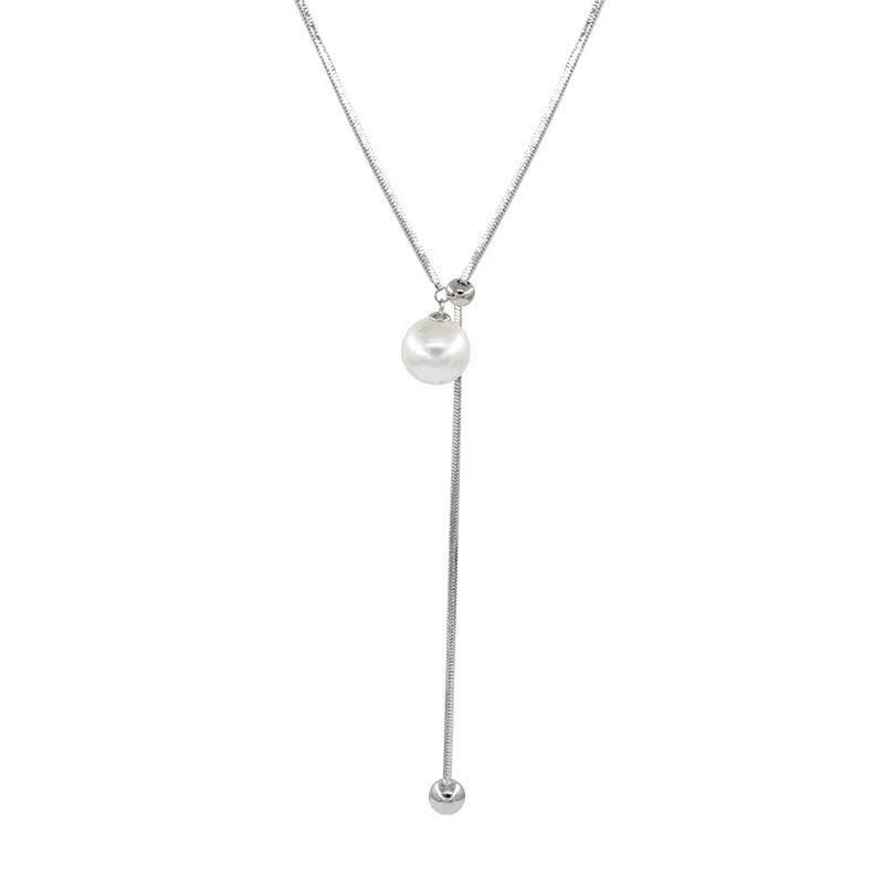 シルバーアクセサリー 真珠のしずく Yネックレス