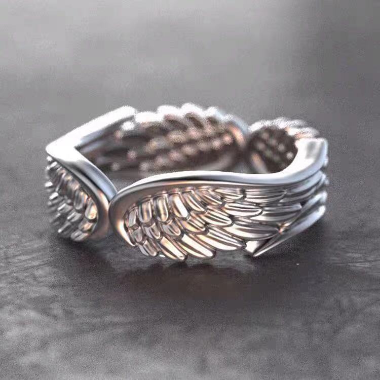 シルバーアクセサリー 天使の翼デザインリング