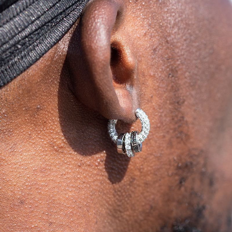 シルバーアクセサリー シンプル二重輪フープピアス