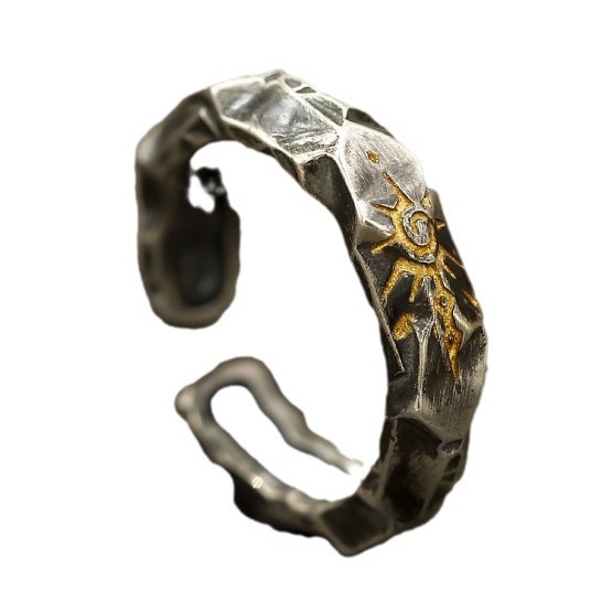 シルバーアクセサリー 陽光彫刻 多面体リング