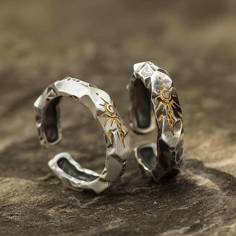 シルバーアクセサリー 荒々しい太陽の輝き ペアリング