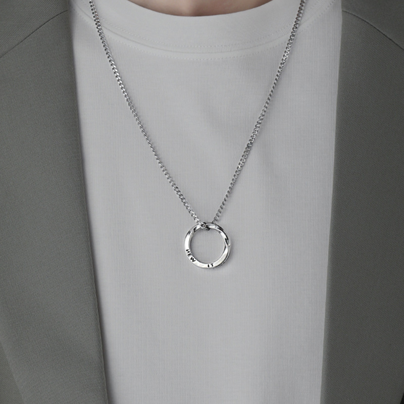シルバーアクセサリー シンプル輪デザインペンダント