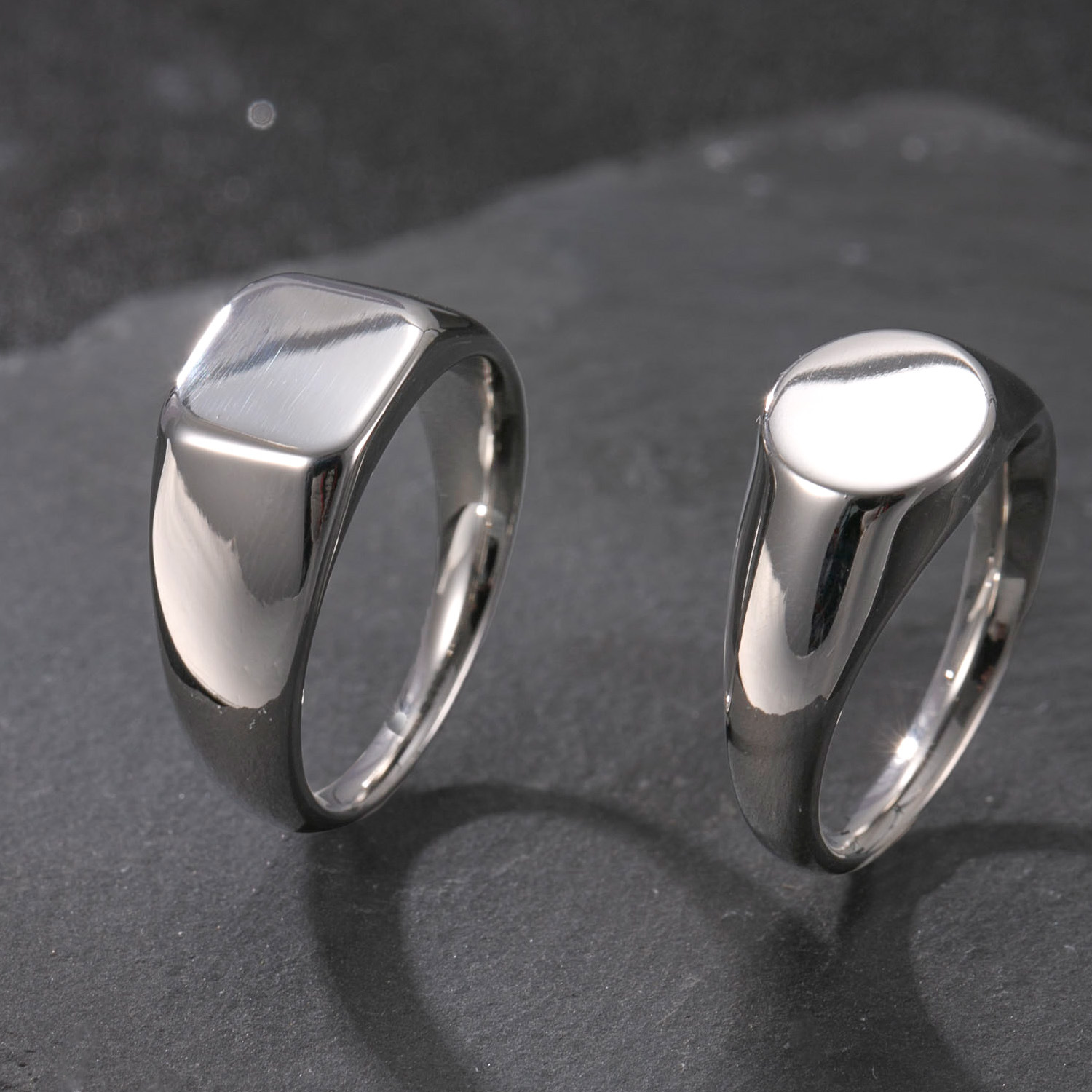 シルバーアクセサリー 紋章風印台リング