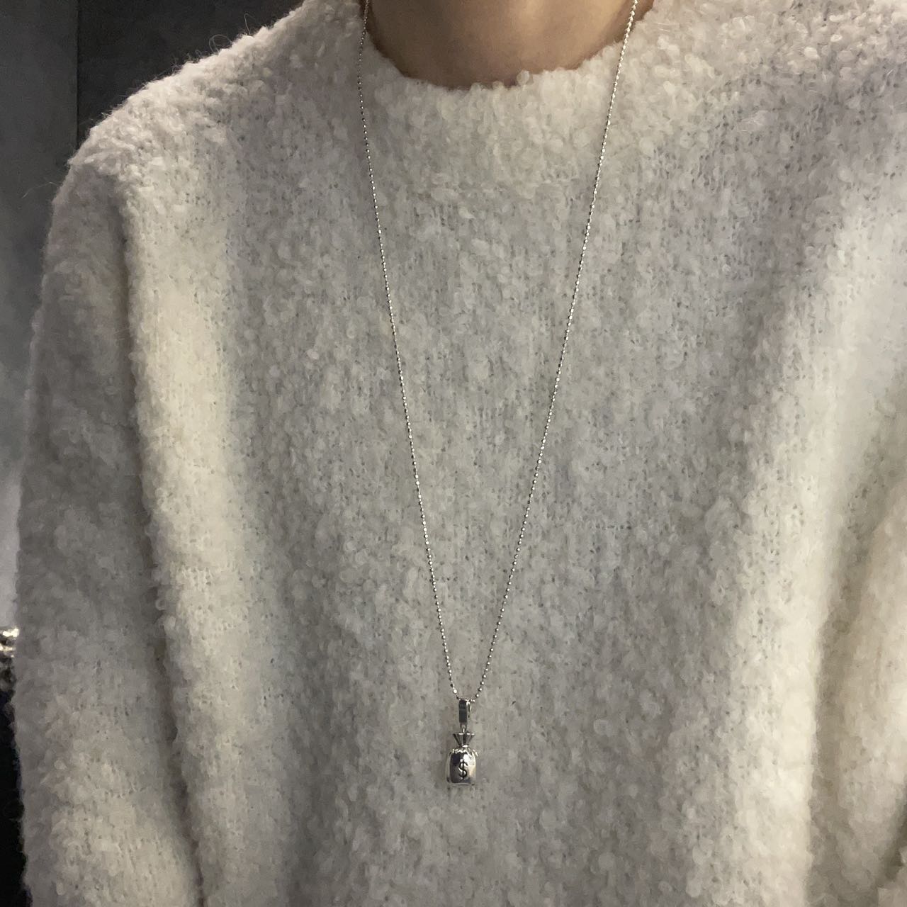 シルバーアクセサリー お金袋モチーフネックレス