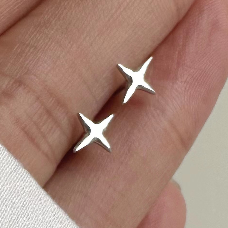 シルバーアクセサリー 星型シルバーピアス レディース 宇宙モチーフ スタッズタイプ