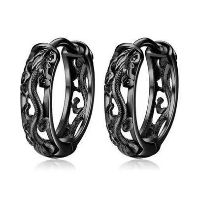 シルバーアクセサリー 透かし唐草模様フープピアス