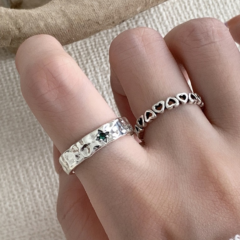 シルバーアクセサリー 波紋の雫 アンティーク調デザインリング