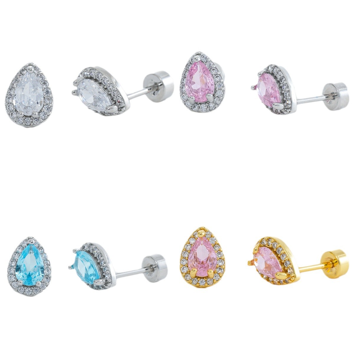 シルバーアクセサリー 雫型ジュエル 上品華やかピアス