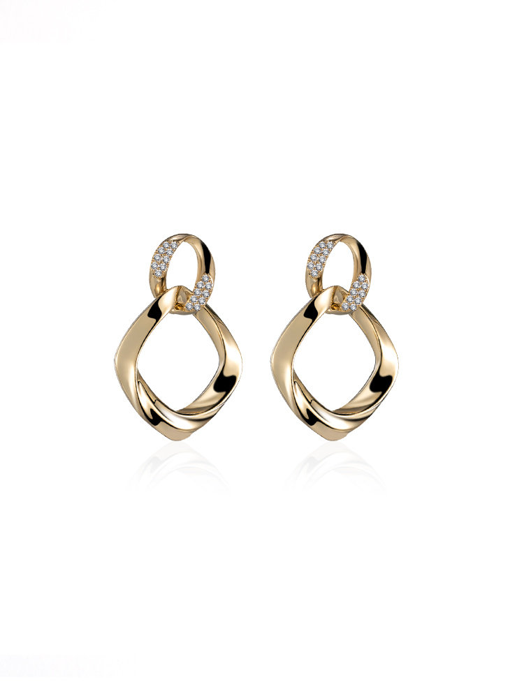 シルバーアクセサリー 洗練形状 ねじれ輪ピアス