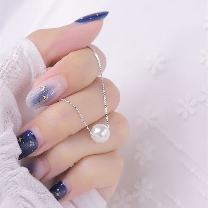 シルバーアクセサリー 一粒真珠のしずくネックレス