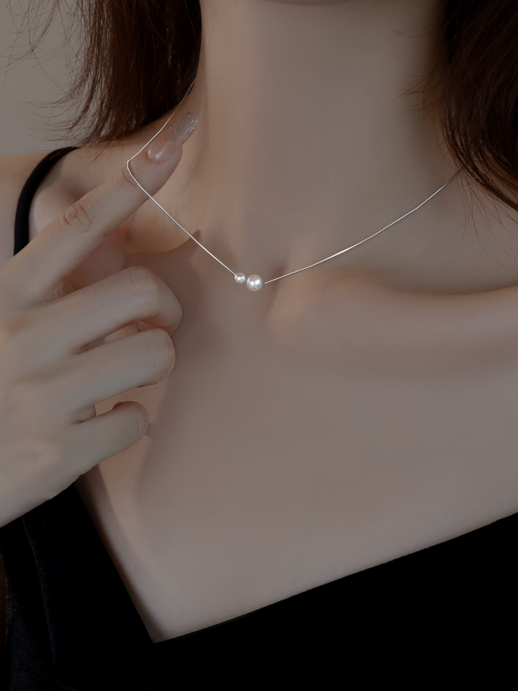 シルバーアクセサリー 二粒の輝き 華奏ネックレス
