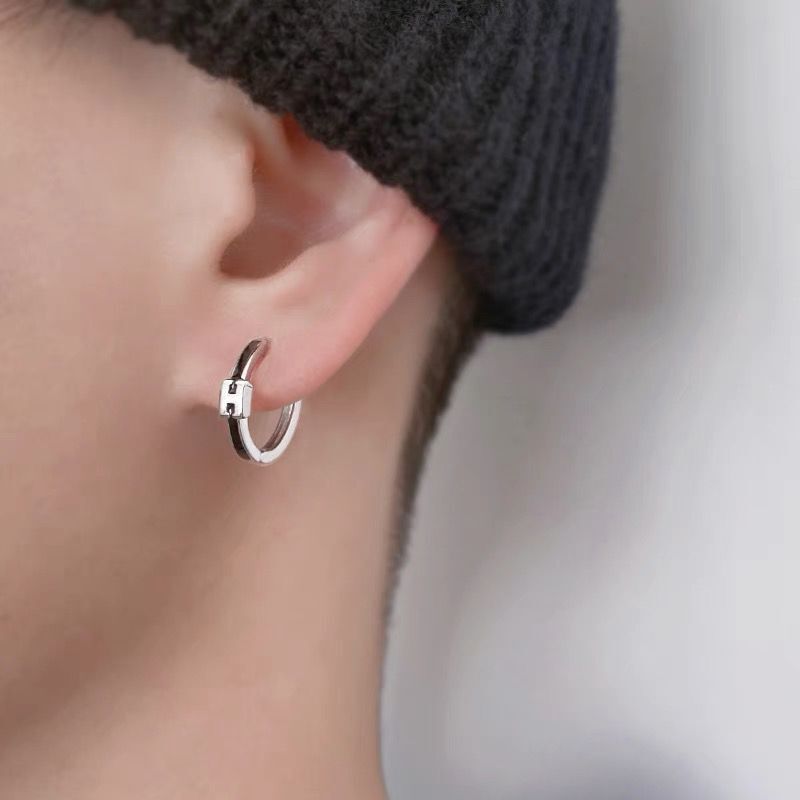 シルバーアクセサリー シンプル アクセント フープピアス