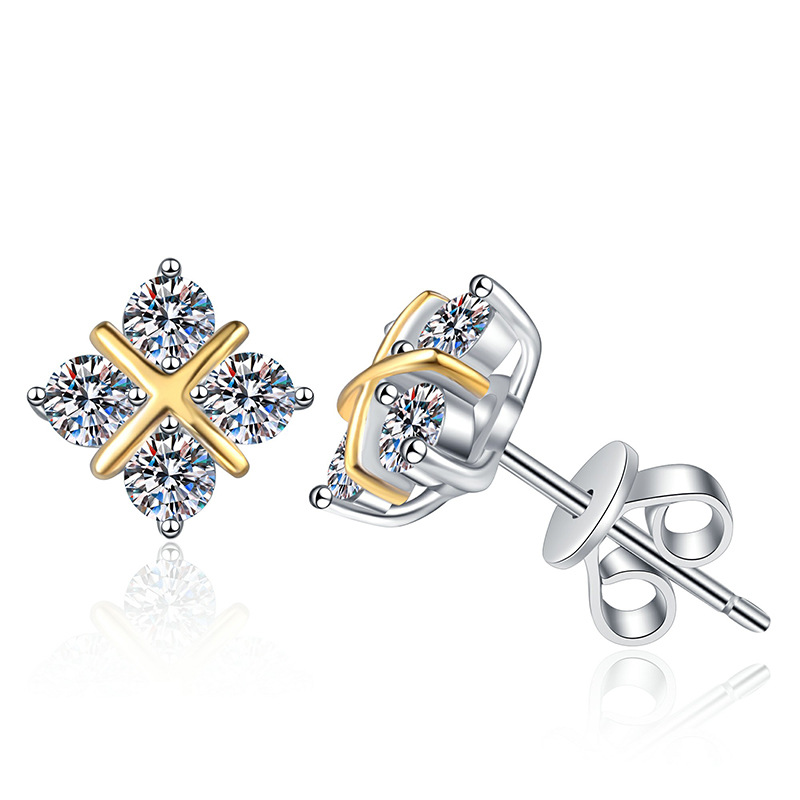 シルバーアクセサリー クロスストーン ピアス