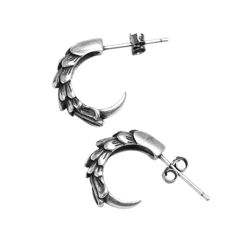 シルバーアクセサリー 翼のしずく 三日月フープピアス