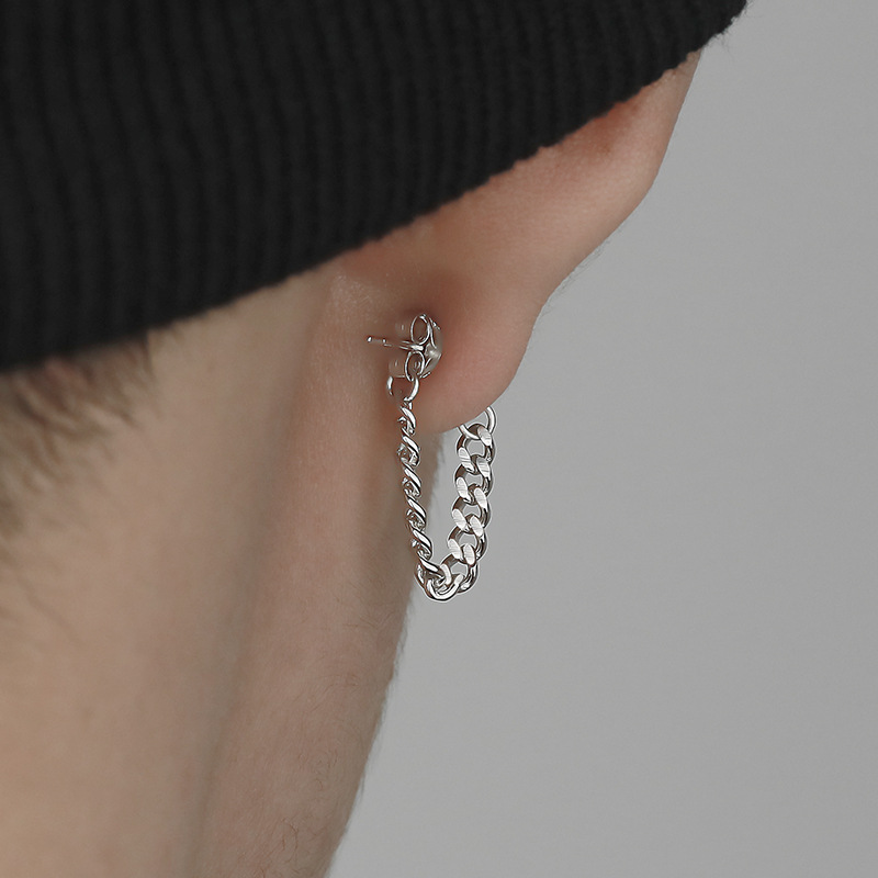 シルバーアクセサリー シンプル喜平チェーンピアス