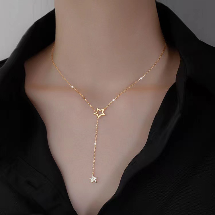 シルバーアクセサリー 星の雫 ラリエットネックレス