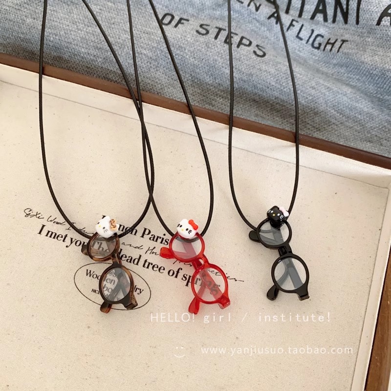 シルバーアクセサリー ミニチュア眼鏡モチーフネックレス
